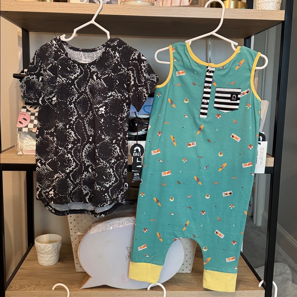 3/4T Rags to Raches Boys Colorful Rompers Set! - Picture 2 of 6